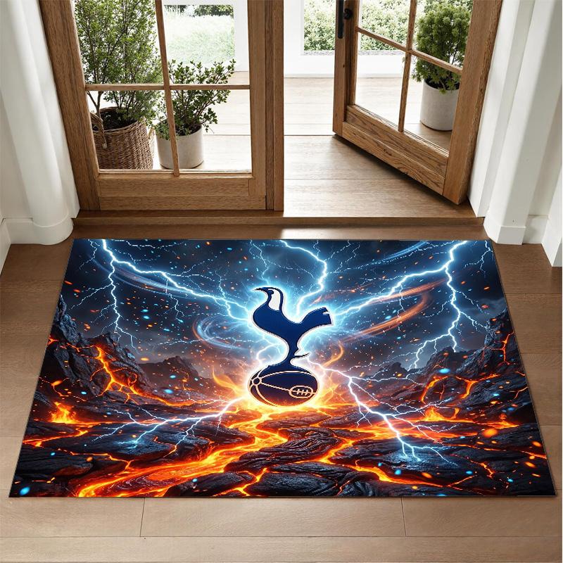Tottenham Hotspur Design Crystal Velvet Rug Soft Decorative Mat for Bedroom Entrance