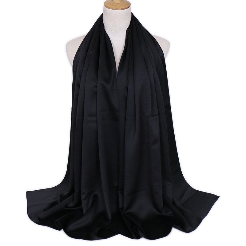 Premium Schimmer Seidensatin Hijab Schal Damen Luxus Medine Seide Schleier Muslimische Frauen Hijab Glänzender Seidenschal Damen Schals Stola