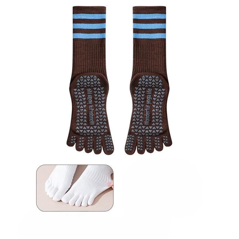 Five-finger Socks, Yoga Socks, Anti-slip Women's Pilates Socks, Anti-slip Socks, Yoga Socks, Autumn and Winter Mid-calf Style