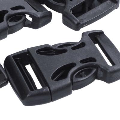A84X-16Pcs Plastic Side Quick Release Buckles Clip For 25Mm Webbing Band Black
