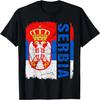 Vintage Serbian Flag Serbia Pride Roots Heritage Gift T-Shirt