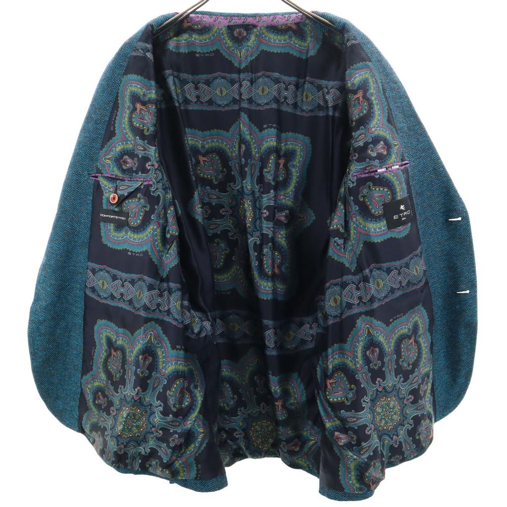 ETRO Made in Italy Linen Blend Herringbone Nep tailored jacket 54 Biggs Men's Used