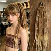 Ombre Women's Braided Wigs Synthetic Twist Braid Hairpiece Textured Dreadlock Ponytail  for Women