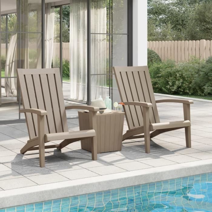 VidaXL Chaises de jardin Adirondack lot de 2 marron clair PP 364168