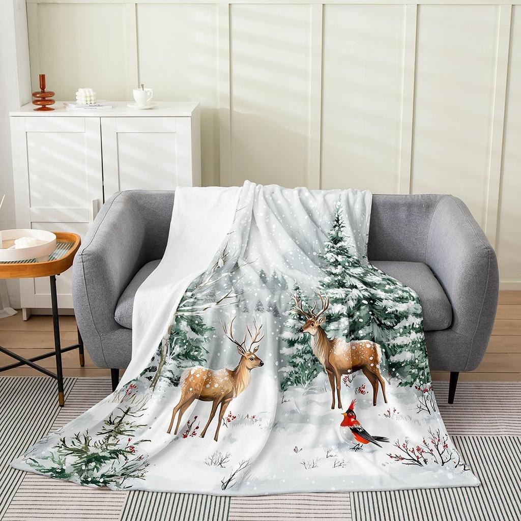 Snowman Winter Holiday Throw Blanket Festive Design for Living Room Decor Gift for Her CozyStyle180x250