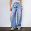 Women's Washed Retro Straight High Waist Wide Leg Loose Drape Versatile Jeans