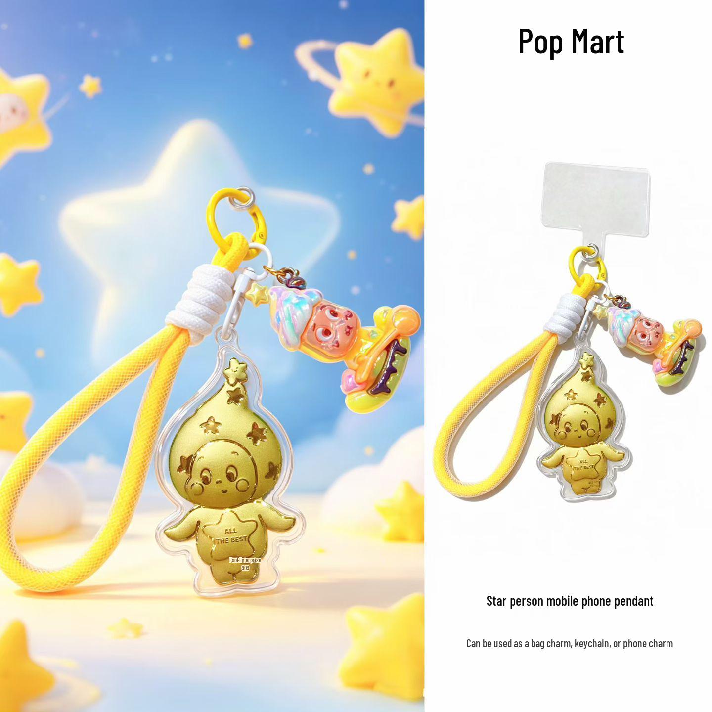 999 Pure Gold Melody Doraemon Shin-chan Labbubu Phone Lanyard & Cartoon Keychain - Qixi Festival Gift