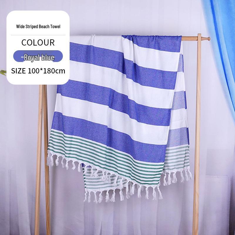 Large & Thick Tassel Turkish Beach Towel – Absorbent, Outdoor Sunscreen Bath Towel