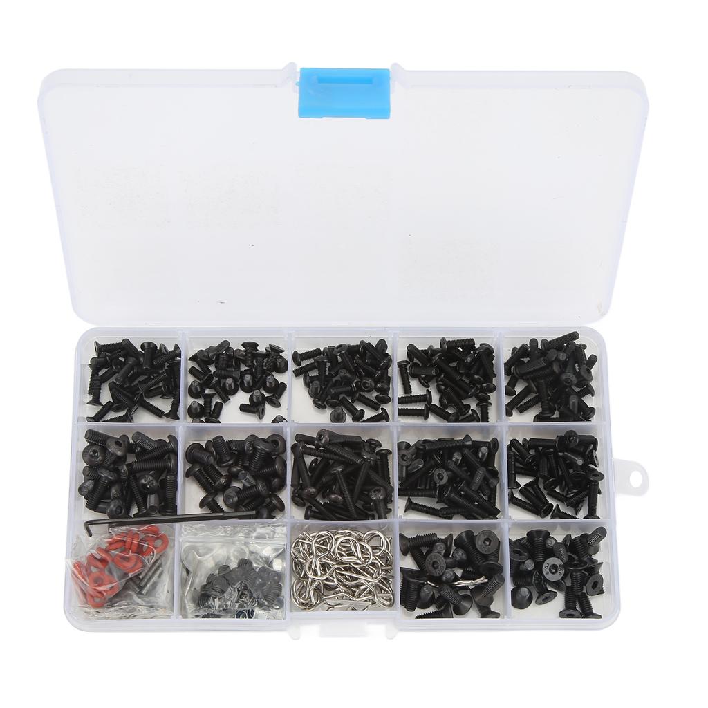 522Pcs RC Screw Kit Multiple Sizes High Hardness Clear Thread Screws Assortment Set with Storage