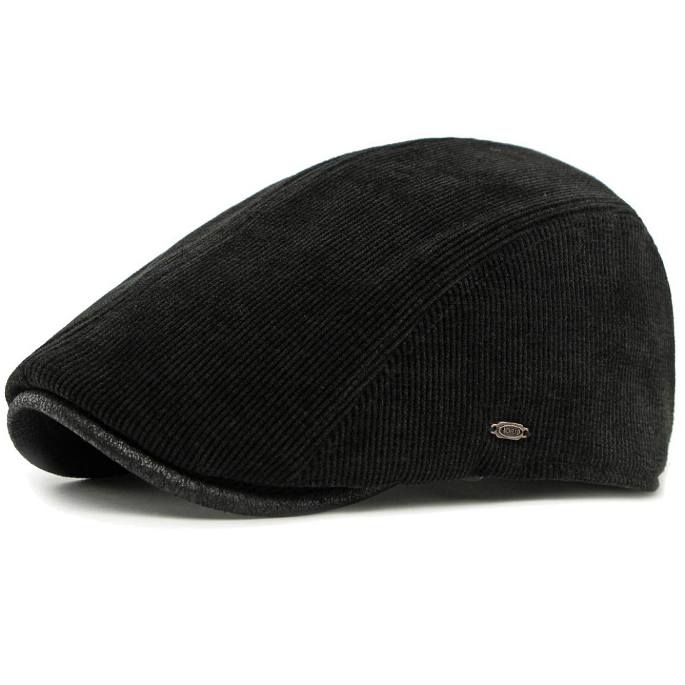 HT4933 Beret Cap Thick Warm Autumn Winter Hats for Men Women Artist Hat Male Female Corduroy Ivy Flat Cap Adjustable Mens Berets