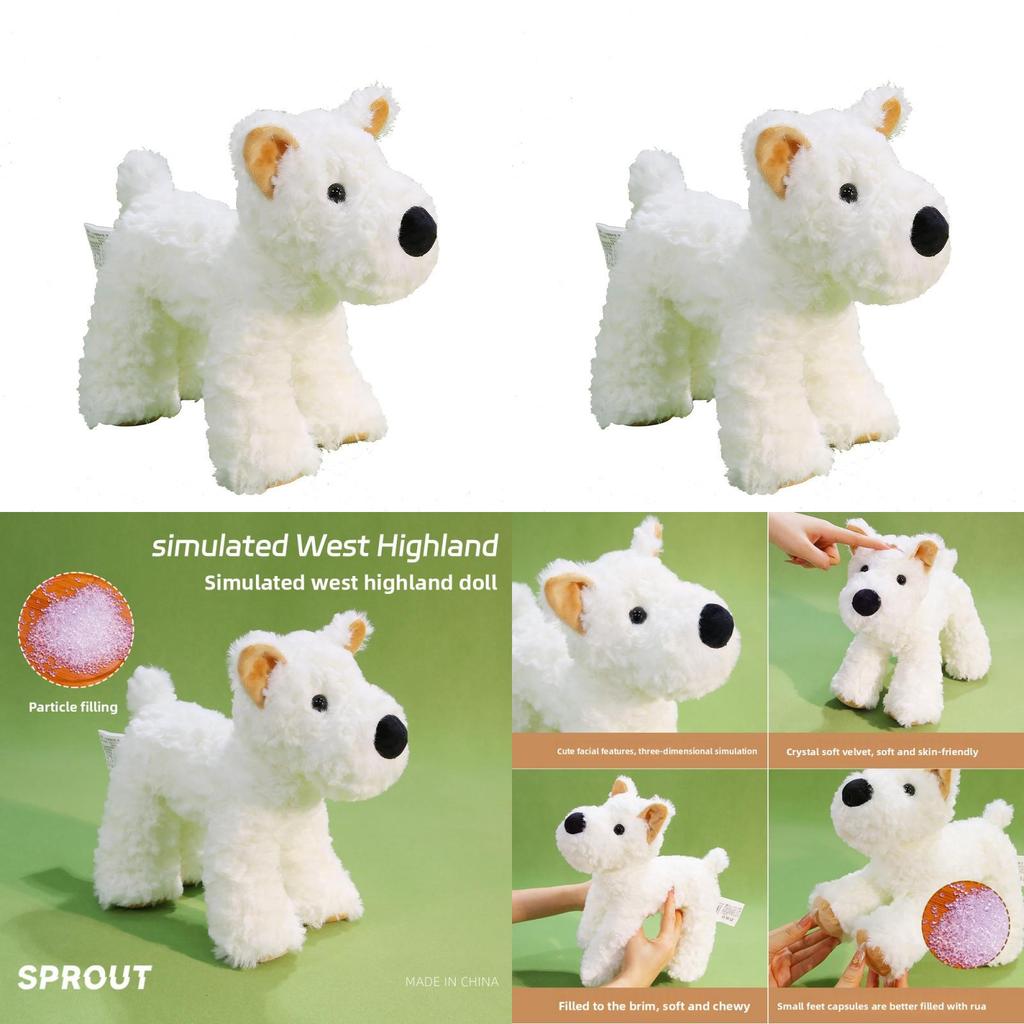Plush West Highland Terrier Dog Toy With Super Soft Short Pile For Kids And Collectors