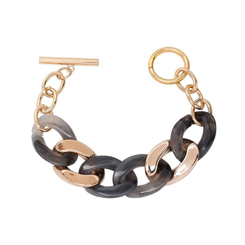 Two Tone Handchain Candy Color Resin Bangle Fashion Bracelet Jewelry Mother Day Gift for Women Autumn Winter Accessory