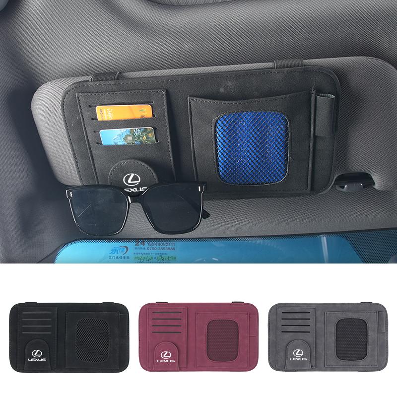 CKU5 Car Visor Storage Bag Sunglasses Clip Card Holder Organizer Accessories For Lexus CT ES GS NX IS250 CT200h IS300h ES300h RX400h