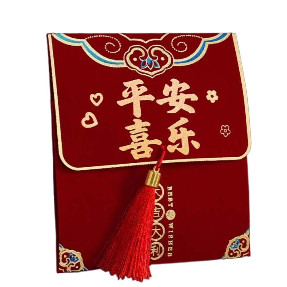 Polyester Spring Festival Red Envelope Traditional God of Wealth Red Pocket  Wedding