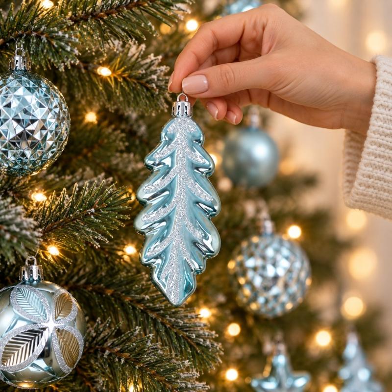 Feiertags-Kugel-Sortiment, 40-teilige Sammlung mit gemischten Oberflächen für Weihnachtsbaum, Kaminsims, Fensterbank und Veranda-Dekorationen