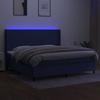 VidaXL Sommier à Lattes de Lit avec Matelas LED, Lit Rembourré avec Tête de Lit, Lit Double, Lit Adulte de Chambre, Moderne, 3138187