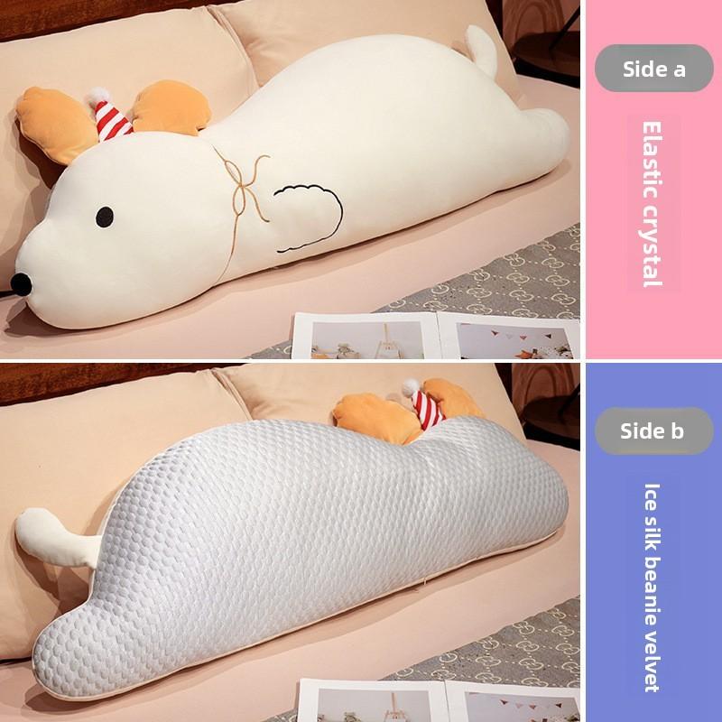 Long Dog Shaped Pillow Cute Animal Plush Bolster For Girls Bed Rest Lounge
