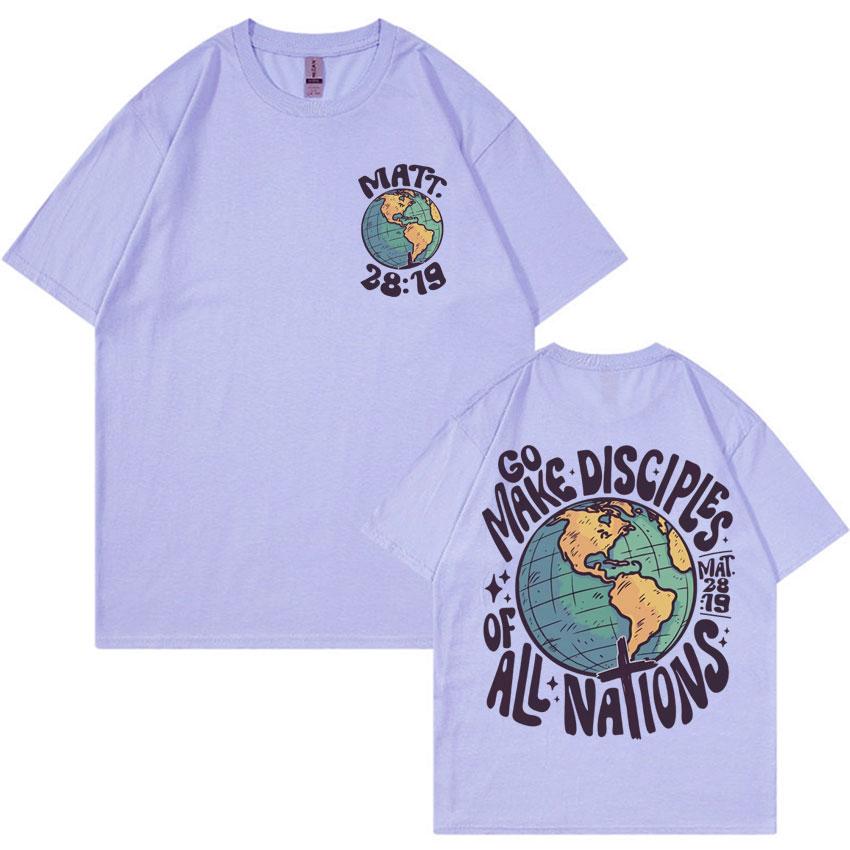 Go Make Disciples Christian Streetwear T Shirts Vintage Unisex Bible T Shirt Unisexs Fashion Aesthetic Cotton Short Sleeve Tshirts