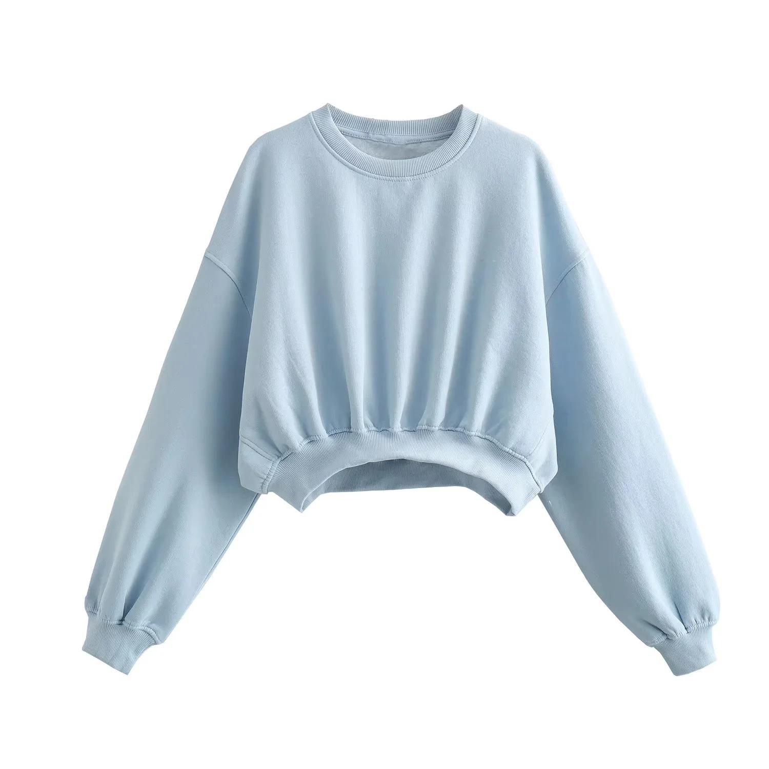 

2023 Autumn Women s European & American Style Solid Color Sweatshirt and Jogger Pants Set Small