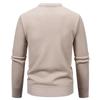 Autumn Winter Men's V-Neck Sweatercoat Casual Knit Cardigan Solid Color Single Breasted Thick Fleece Warm Knitted Sweater Jacket