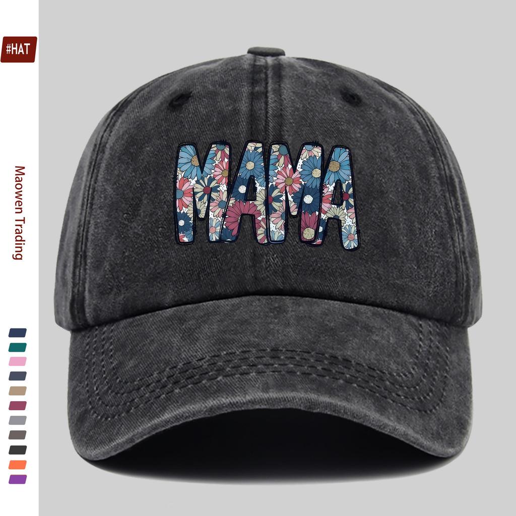 pc Floral MAMA Print Baseball Cap Unisex Casual Vacation Sun Hat Multiple Colors Available Papa Hat Comfortable and Light