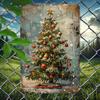 Vintage Christmas Tree Metal Sign 8x12 Inches, Rust-proof and Waterproof Suitable for Indoor and Outdoor Decoration Home Office