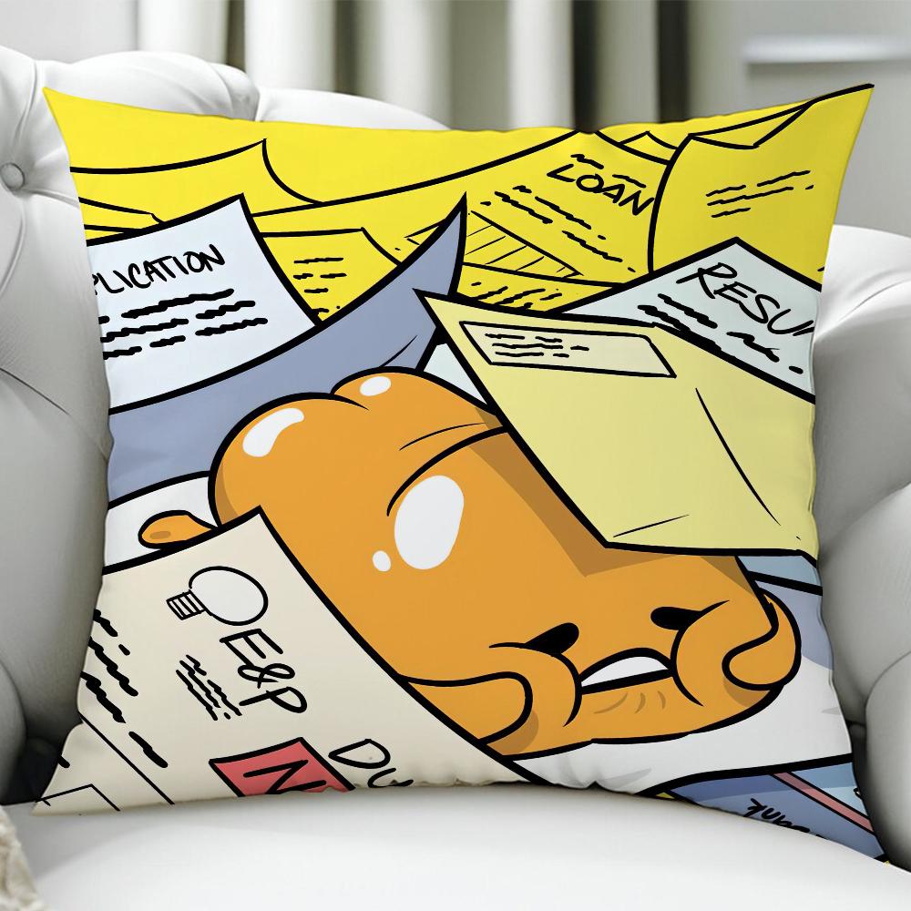 Funny Cute Gudetama cushion cover Birthday Anniversary Gifts Double Sided Printed Zipper Cushion Cover Soft Skin Bedding