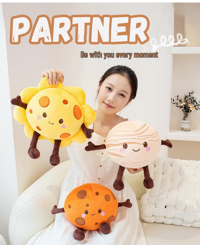 Adorable Plush Planet Pendant: Moon, Earth, Saturn, and Mars - Perfect Kids Birthday or Qixi Gift