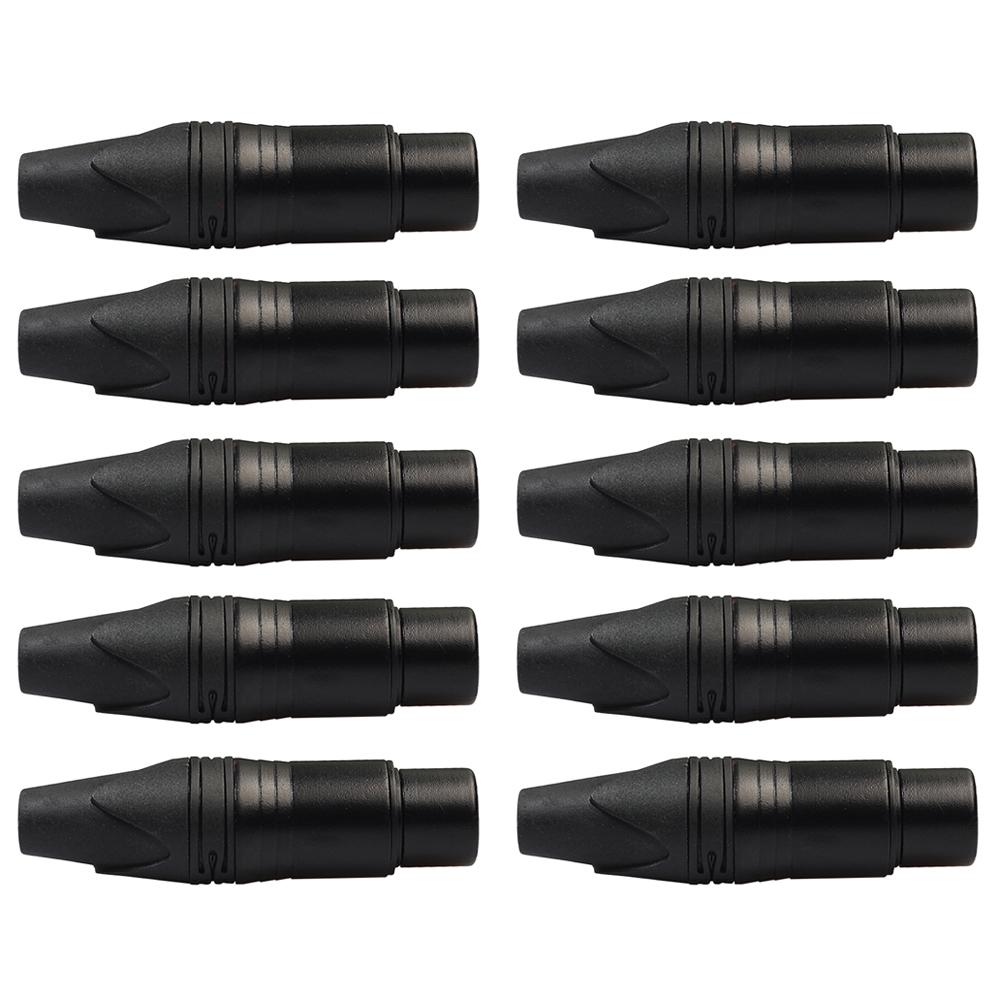 50-10pcs XLR 3Pin Female DIY Audio Cable Microphone Connector Full Copper Plated Solder Plug for MIC Adapter Accessories