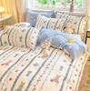 Duvet Cover and 2pc Pillowcases 100% Cotton Cartoon Plaid Printed Bed Linen Twin Full Queen King Size 24 Sizes Home Bedding Set