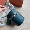 Cowhide Casual Crossbody Fashion High-end Luxury Brand Designer Mini Cylindrical Travel Purse Women's Cylindrical Shoulder