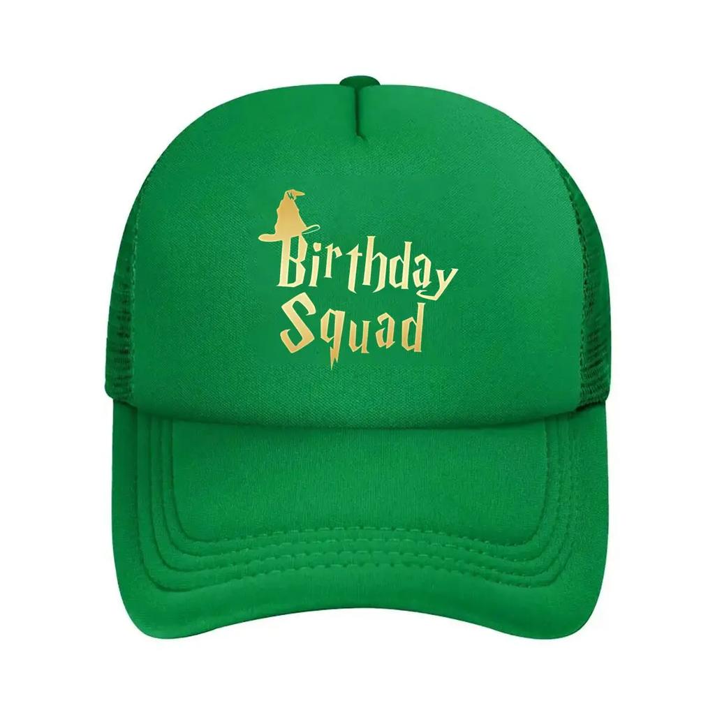 Birthday Squad Festive  Inspired Celebration Group Design Mesh Baseball Cap
