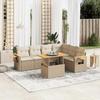 VidaXL Garden Lounge Set with Cushions 7 Pcs, Patio Sofas, Patio Furniture Set, Outdoor Furniture, Beige 3273536