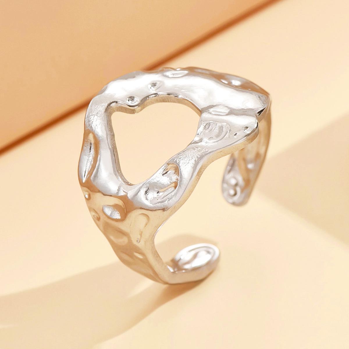 Adjustable Gold Plated Retro Baroque Stainless Steel Ring for Women