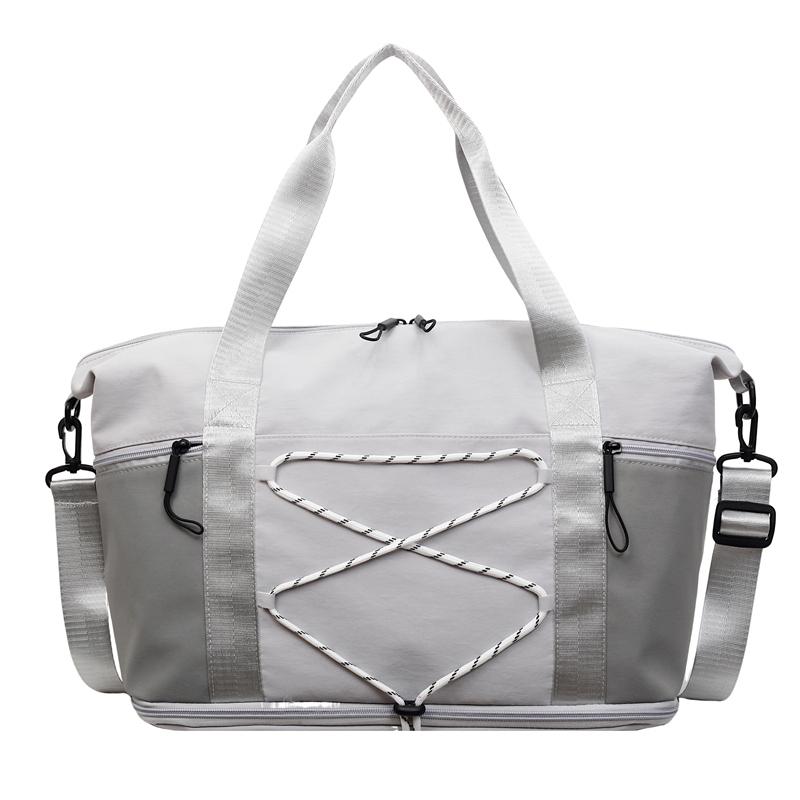 Casual Casual Tote Bag Lightweight Solid Color Travel Luggage Bag Drawstring Portable Oxford Cloth Shoulder Bag Travel