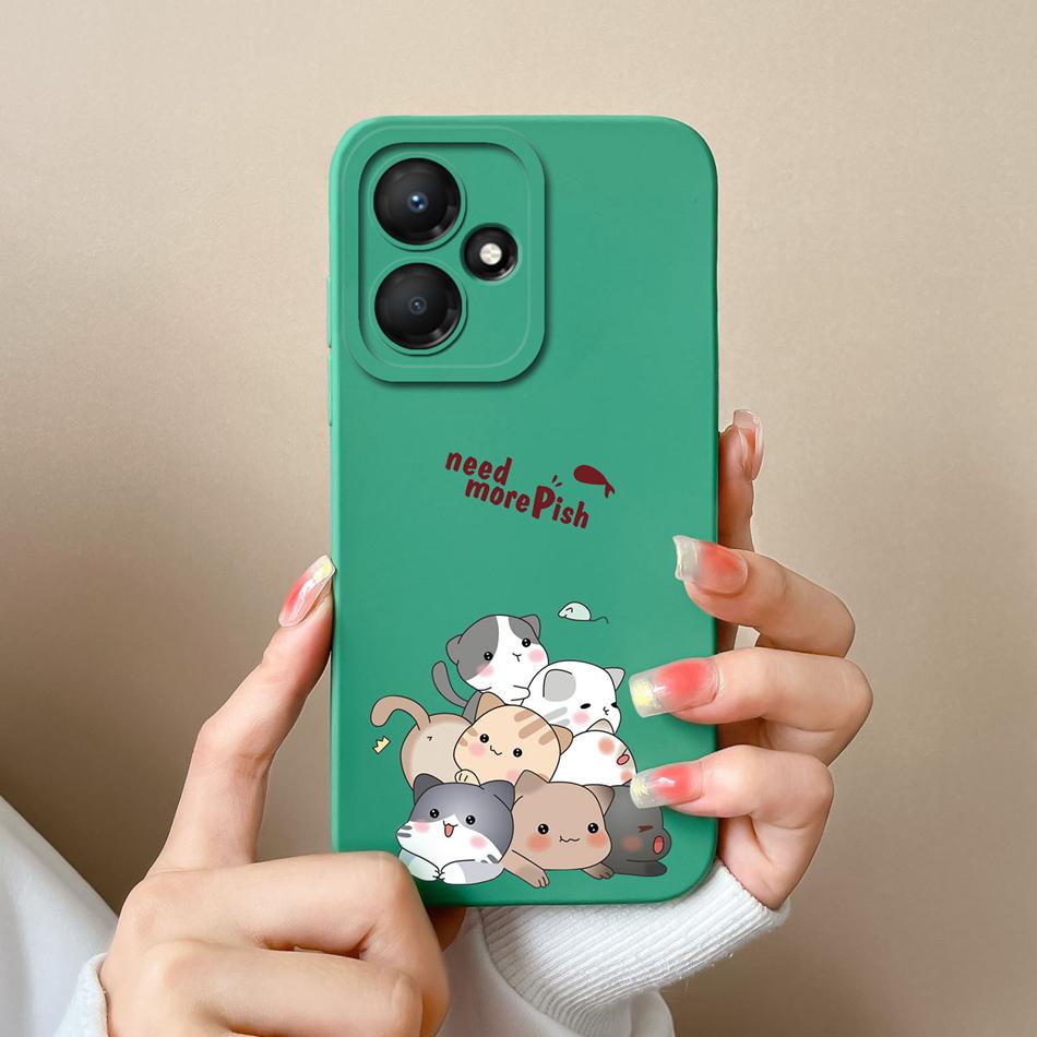 For Infinix Hot 30 Play 30i Phone Case Cartoon Liquid Silicone Full Protection Anti Drop Cover For Infinix Hot30 30Play Bumper