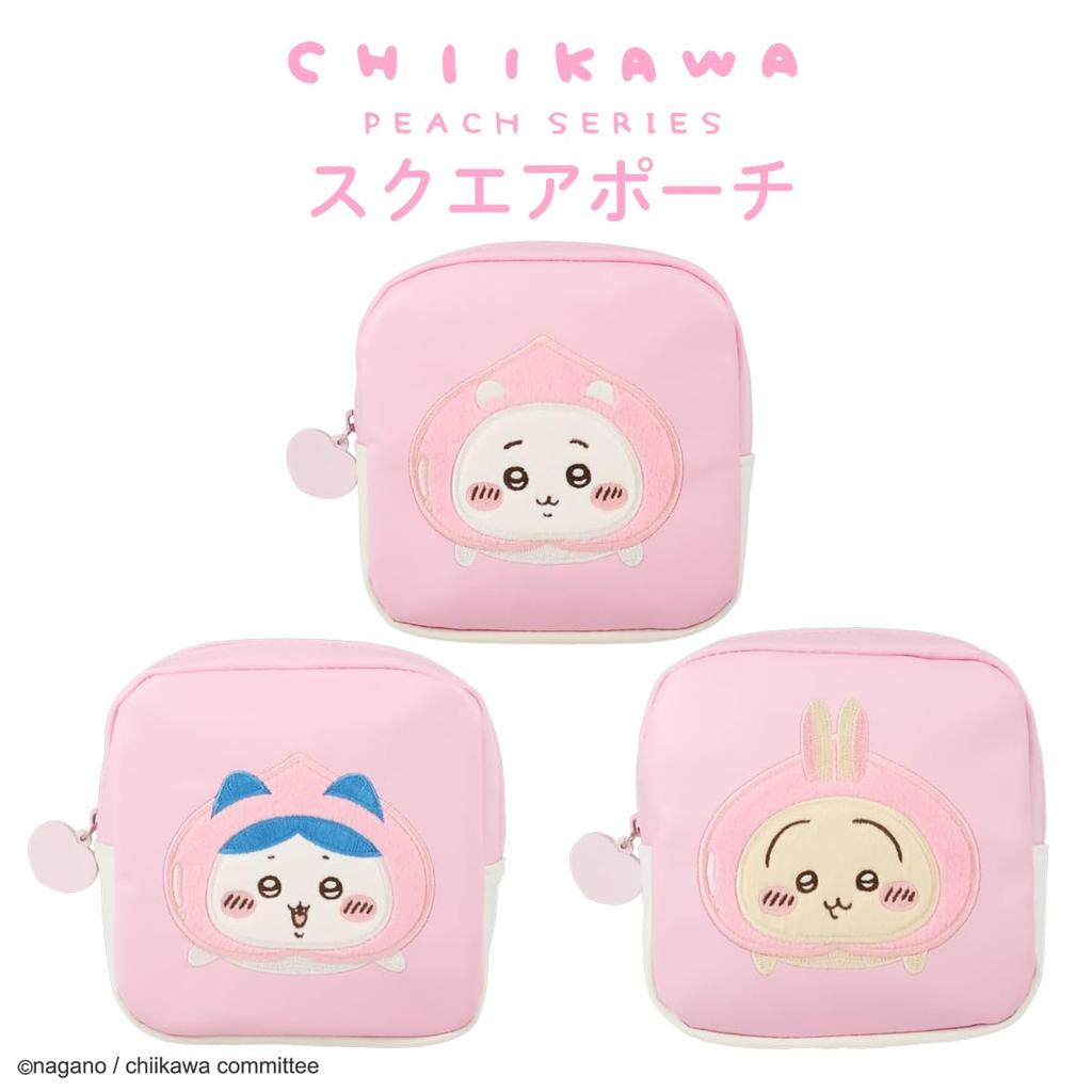 SHOBIDO Chiikawa Square Pouch - Original Design Peach Series by Nagano (Hachiware)