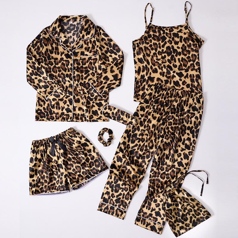 

Детский всесезонный носимый шелковый полосатый комплект пижамы из 7 предметов на 2025 год 160