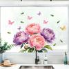 Creative Peony Butterfly Static Cling Window Glass Film Sticker for Bedroom Living Room Balcony Study Home Decor
