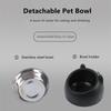Detachable Pet Food Bowl Cute Cat and Dog Bowl Protects Cervical Neck 15 Degree Oblique Mouth Pet Stainless Steel Food Bowl