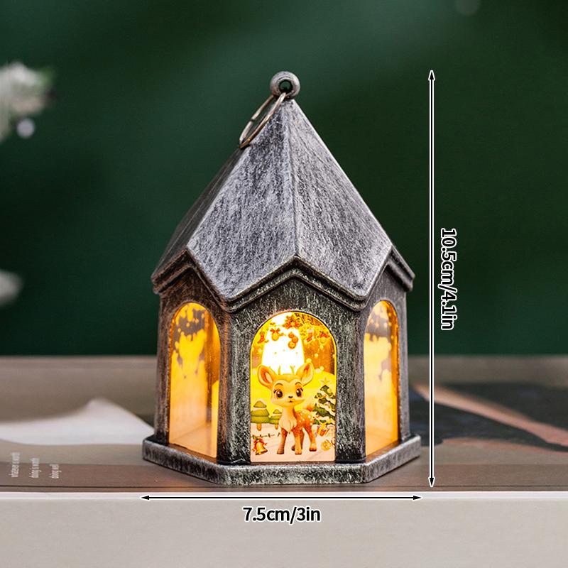 Glowing Snow House Tabletop Ornaments Christmas Led Night Lights Windows Display New Year Decorations Festival Atmosphere