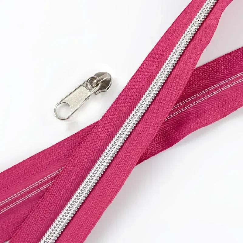 3/5/10M 5# Nylon Zipper Tape with Slider Bags Clothes Repair Zippers Plastic Coil Zip DIY Garment Replace Sewing Accessories