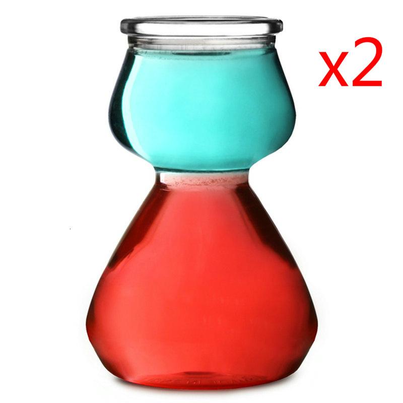 120ml Clear Absinthe Cup Cocktail Glass Colour Bomb Gourd Shape Special Vermouth Wine Glass Layered RUM Stratified Shot Glasses