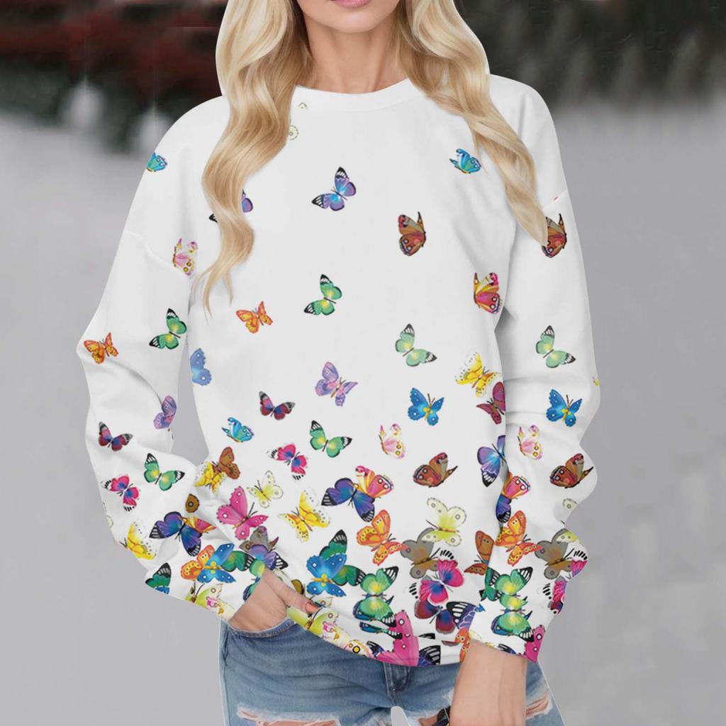 New 2024 Women Hooded Less Pullover Sweatshirt Sports Casual Loose Top Flower Printing Autumn Winter Hoodies Female Streetwear
