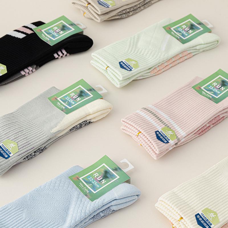 10A Women's Non-slip Terry Sport Socks: Antibacterial, Deodorant, Boneless Stitching - Perfect for Running, Yoga, and Cycling.