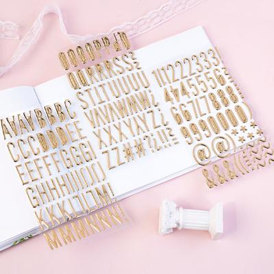 3 Sheets 3D Gold Puffy Letter Number Stickers Letters Stickers Self Adhesive Stickers for DIY Crafts Scrapbooking Decorative