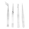 4pcs Flexible Tip Long Tweezers Stainless Steel Beading Tweezers Craft Tweezers  Sewing Applications