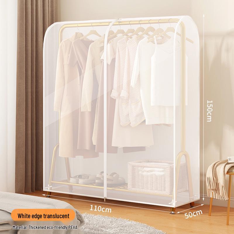 Floor-Standing Transparent Dustproof Coat Rack Cover - Waterproof & Fully Enclosed
