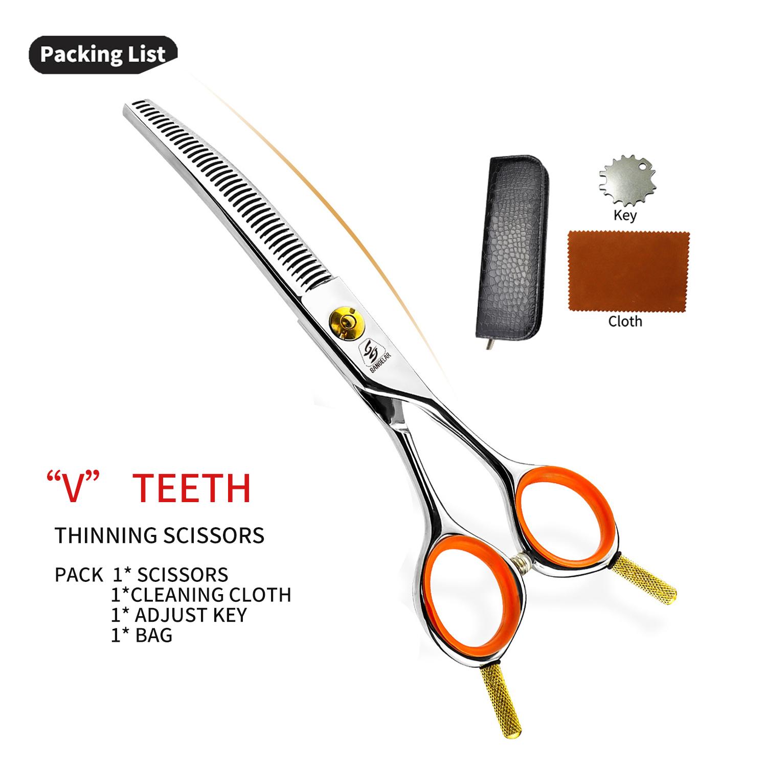 

Sangelar 6 дюймов 7 дюймов филировочные ножницы для ухода за домашними животными, удаляют шерсть на 20%-35%, очень красивые ножницы, необходимые инструменты для профессиональных косметологов для домашних животных 6.5 inch серебряный