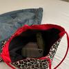 Korean Double Sided Leopard Print Bucket Shoulder Bag , Stylish Leopard Print Handbag for Women, Fashion Bow Large Capacity Crossbody Bag